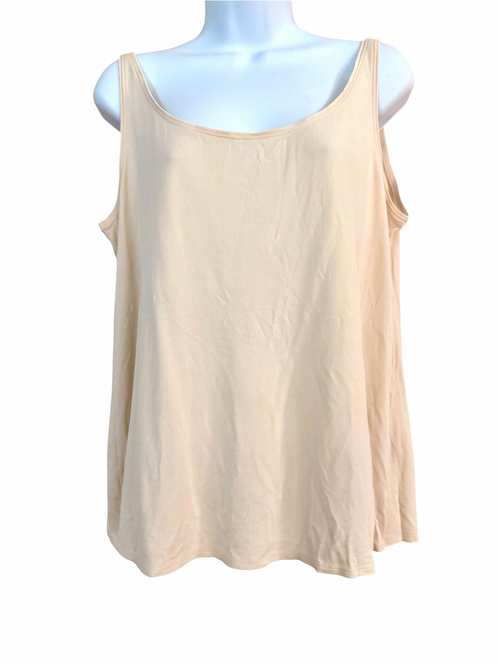 Eileen Fisher Cream Beige Silk Knit Cami Tank Top Size Large Neutral Lightweight